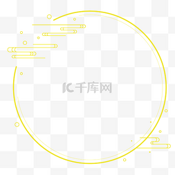 圆形环圈图片_中式金色简约圆环边框