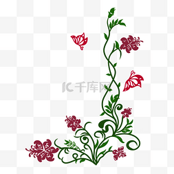 红色花藤植物
