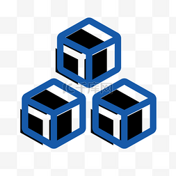 icon图标商务图片_蓝色盒子矢量商务icon图标