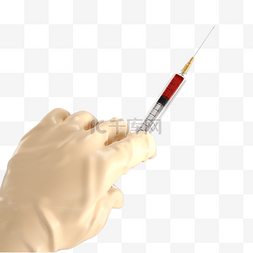 黄色手套和covid-19疫苗针剂