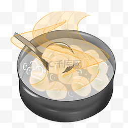立冬锅里的饺子