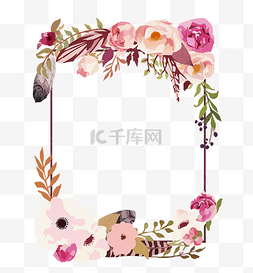 水彩手绘花卉边框图片_唯美浪漫小清新水彩手绘花卉边框