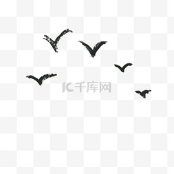 中国元素下载图片_卡通水墨画飞鸟