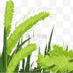 卡通树叶底纹图片_绿色的青草植物卡通