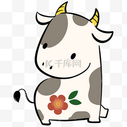 日本新年卡通小牛卡通奶牛