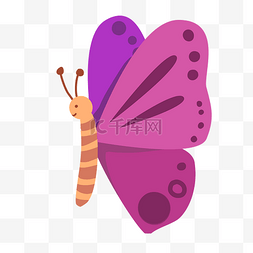 紫色的卡通蝴蝶插画