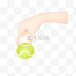白色立体圆球图片_拿球手势装饰插画