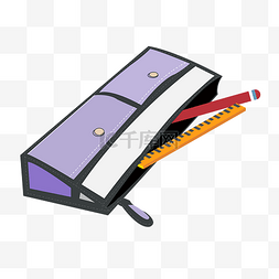 紫色办公笔袋