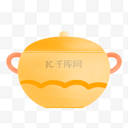 黄色厨具瓷锅