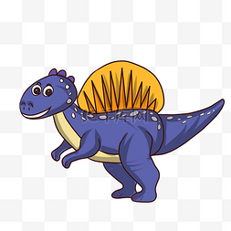 恐龙时代插画图片_卡通紫色恐龙插画