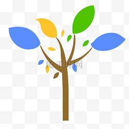 彩色的树树图片_彩色树叶的树状图