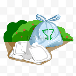 植物图片_白色垃圾和垃圾袋