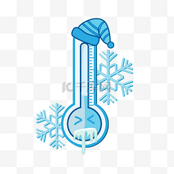 低温的温度计图片_矢量冻僵了的温度计