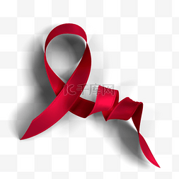 螺旋红丝带3d元素艾滋
