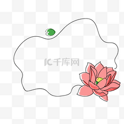 中国风边框花卉图片_中国风荷花荷叶免抠