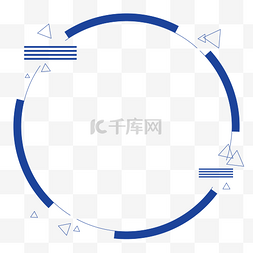 深蓝图片_蓝色科技漂浮三角圆形边框