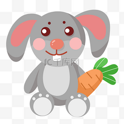 小兔子萝卜图片_动物兔子萝卜