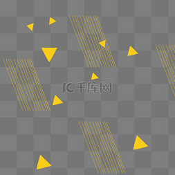 彩色线条漂浮物图片_黄色三角和线条漂浮素材