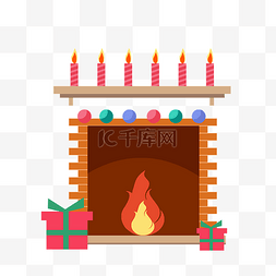 圣诞节壁炉炉火