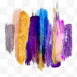 紫色和黄色颗粒感混色彩色抽象笔