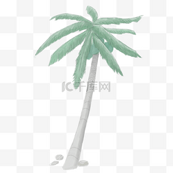 卡通椰树沙滩图片_植物椰树沙滩
