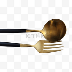一个叉子和勺子免抠图