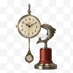尤加利摆件图片_创意美式复古客厅坐钟钟表摆件