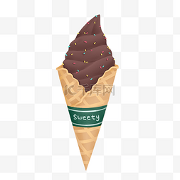 华夫巧克力冰淇淋