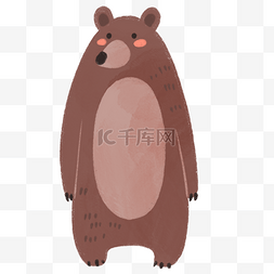 动物棕熊站立卡通