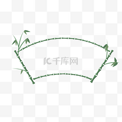 中国风竹子扇形简约边框