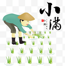 小满插秧的农民