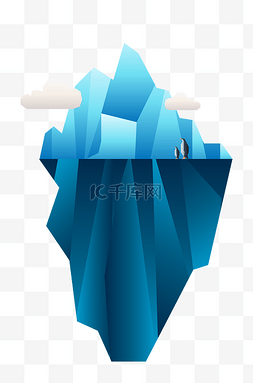 蓝天雪山背景图片_南极洲冰川冬天寒冷雪山企鹅 