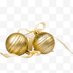 圣诞彩球元素图片_圣诞圣诞节金色挂球