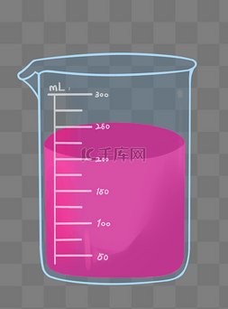 玻璃烧杯和紫色液体