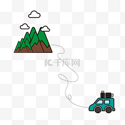 汽车绿色图片_开车去山上旅游