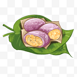 清明清明节紫薯肉松青团特色寒食