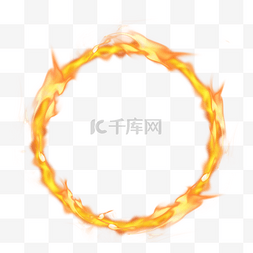 圆形的灯图片_梦幻燃烧火环圆形元素