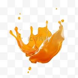 橙汁飞溅素材图片_立体舞动的橙汁