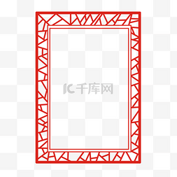 中国风文本框装饰图片_红色中国风边框装饰元素免抠图