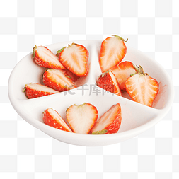 新鲜水果甜品图片_餐盘里的新鲜草莓