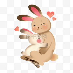 母子兔子图片_拥抱兔子