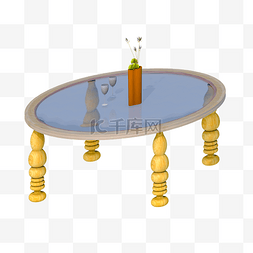立体写实餐桌图片_C4D写实室内装饰家具桌子