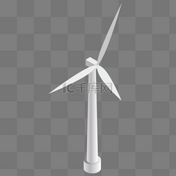 新能源发电图片_白色风车风力发电
