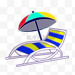 遮阳雨伞图片_沙滩椅和雨伞