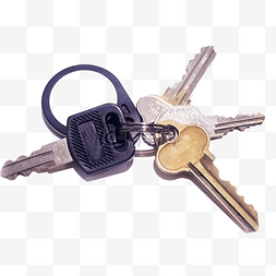 开锁钥匙海报图片_一串家居用的卡通钥匙