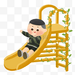 玩耍儿童孩子幼儿少儿滑滑梯