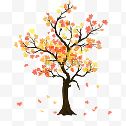 手绘水彩秋天图片_手绘水彩风格楸树