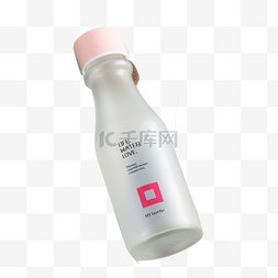粉色纹理小清新图片_灰色圆柱饮料瓶子元素