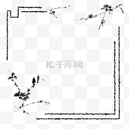 中国风花草矢量图图片_古风中国风古典水墨边框