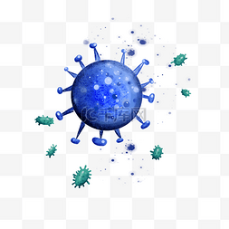 病菌图片_蓝色病毒